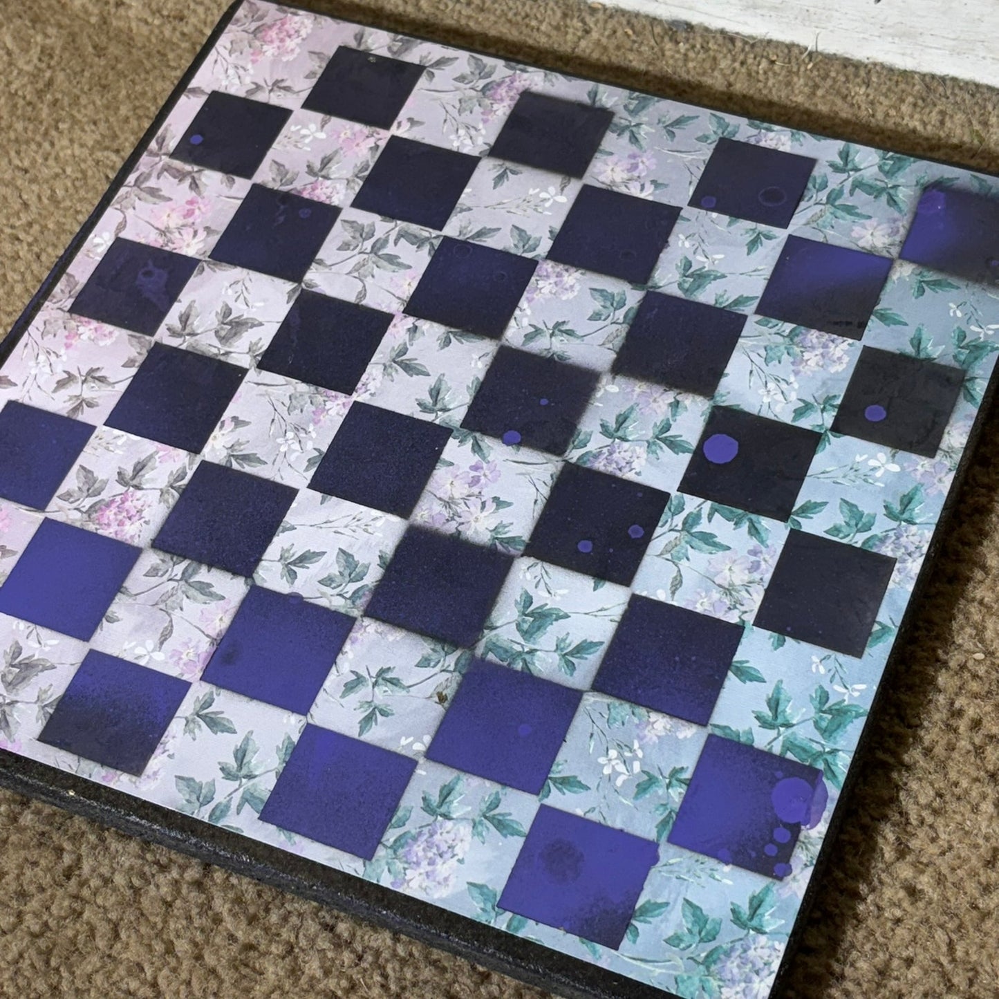 Flowers Purple Hue - Scrapbook Chess Board
