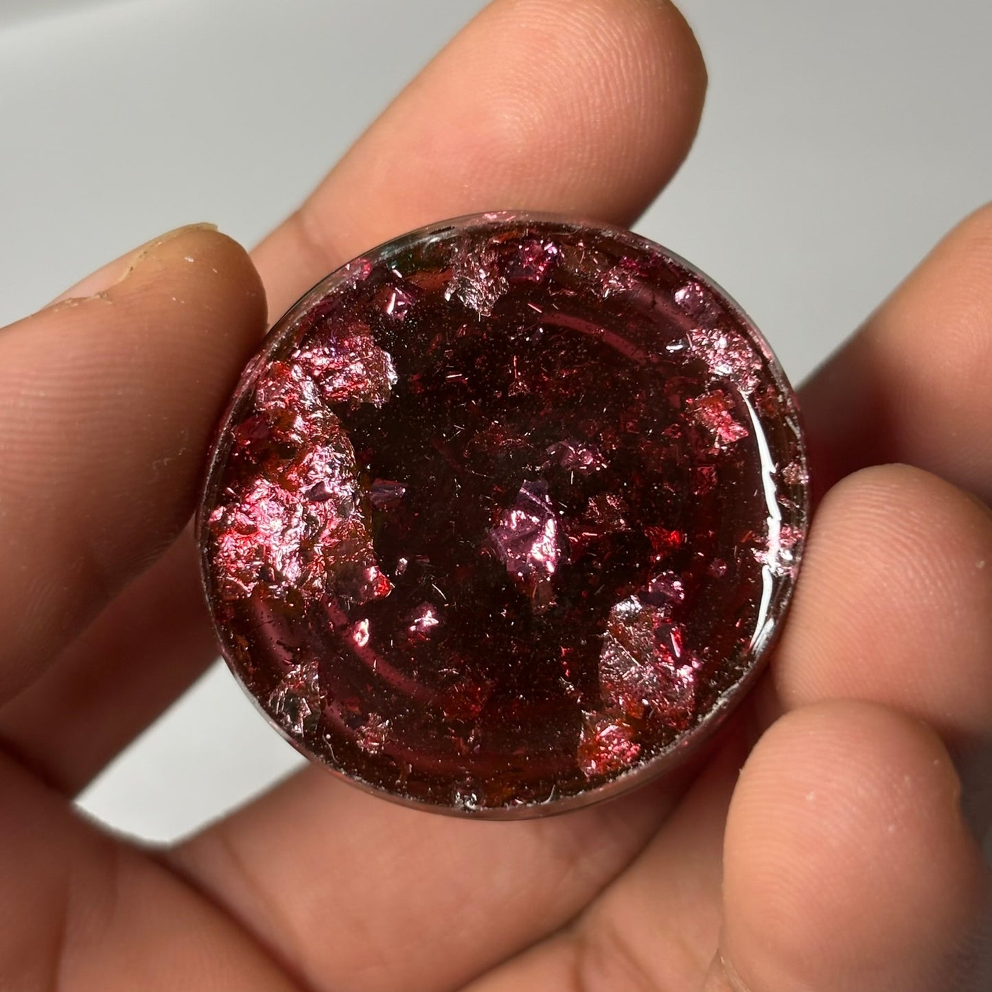 Red Crystal Queen - Handmade Resin Keychain - Large Edition