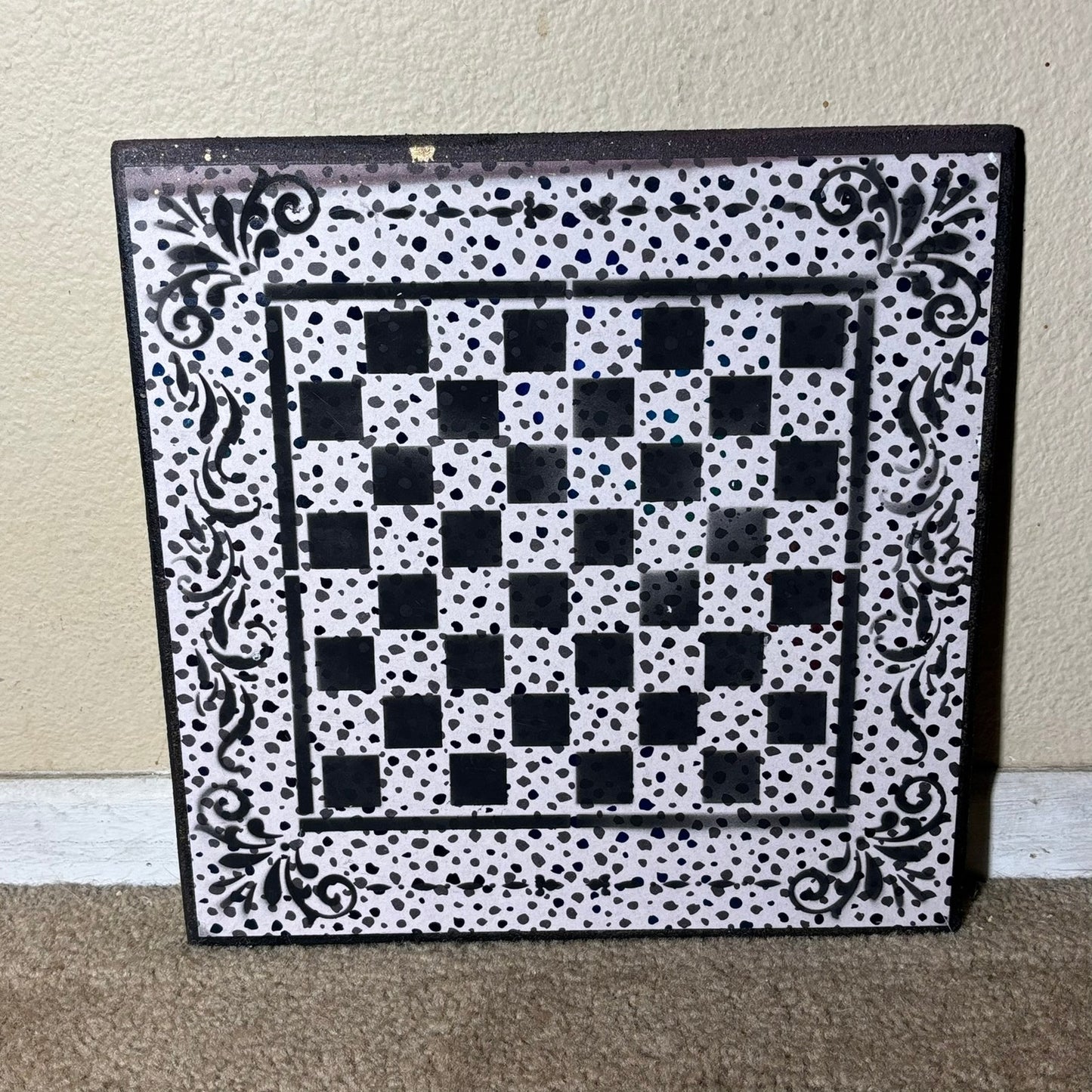 Spotted Black - Scrapbook Chess Board