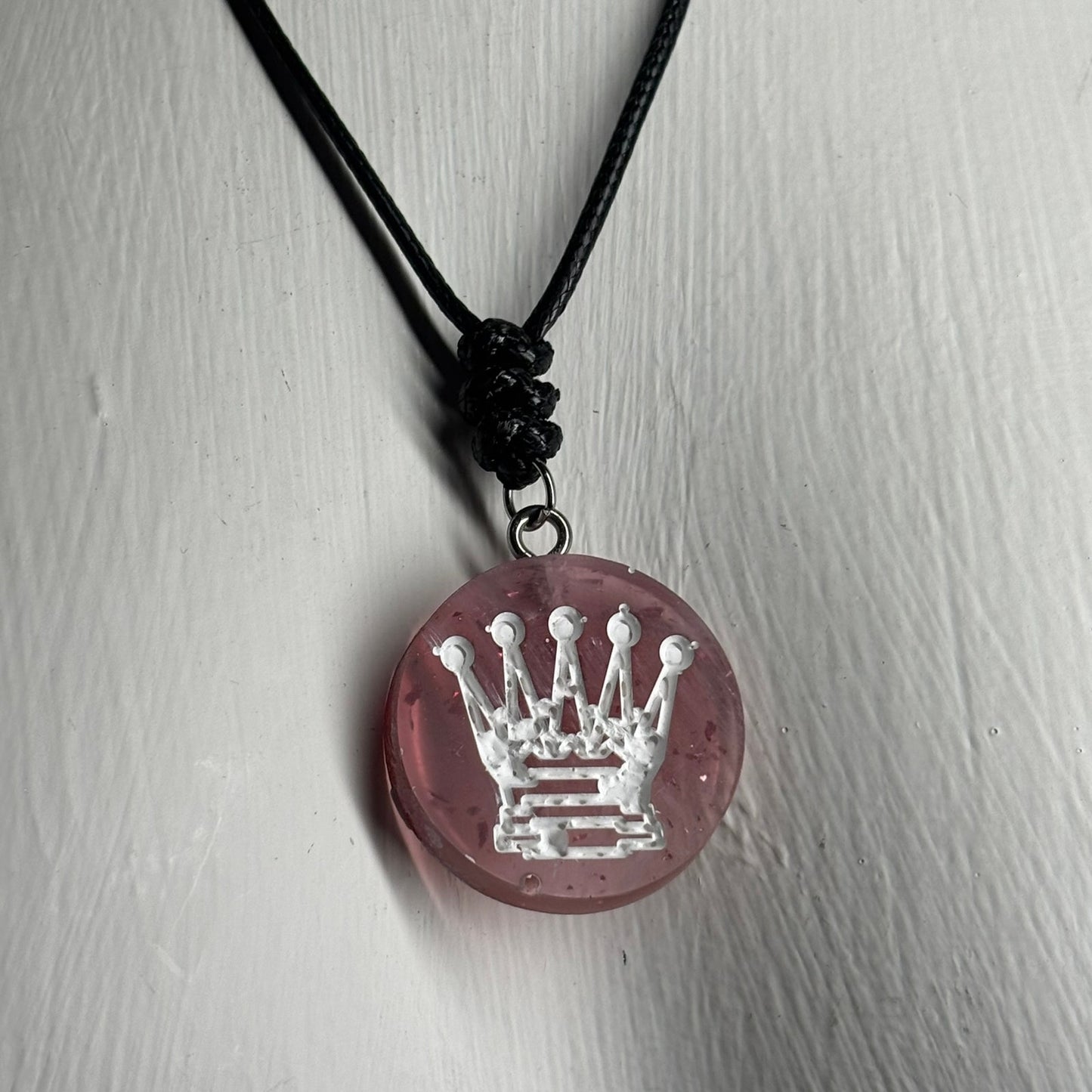 Misty Queen - Handmade Resin Chess Necklace