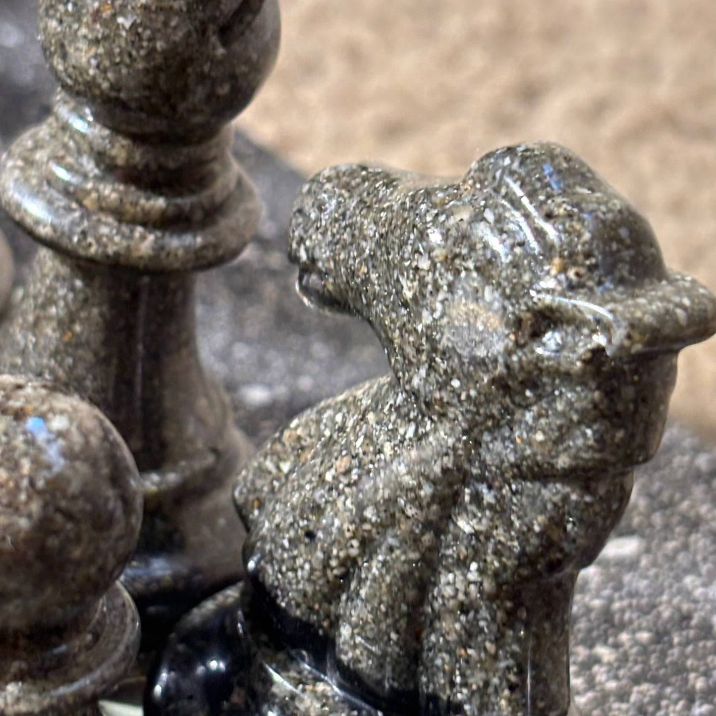 Mystic Green Chrome Drip - Large Deluxe Chess Set