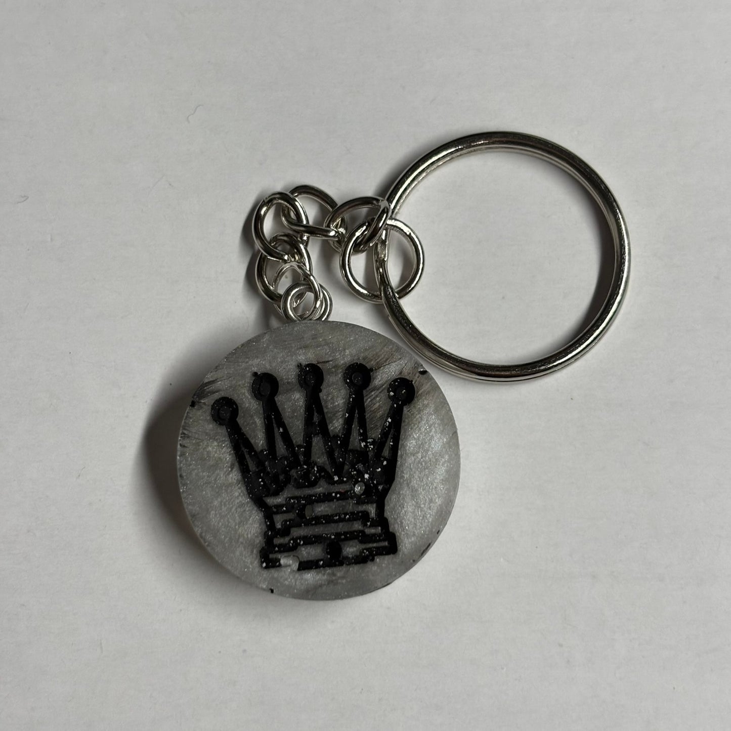 Silver Black Queen - Handmade Resin Keychain