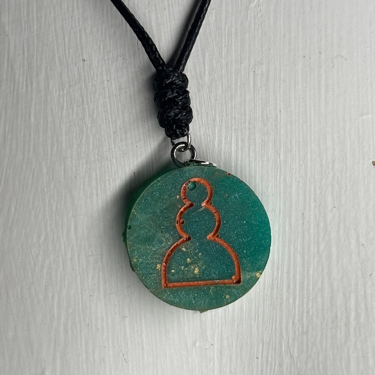 Splendid Green Pawn - Handmade Resin Chess Necklace