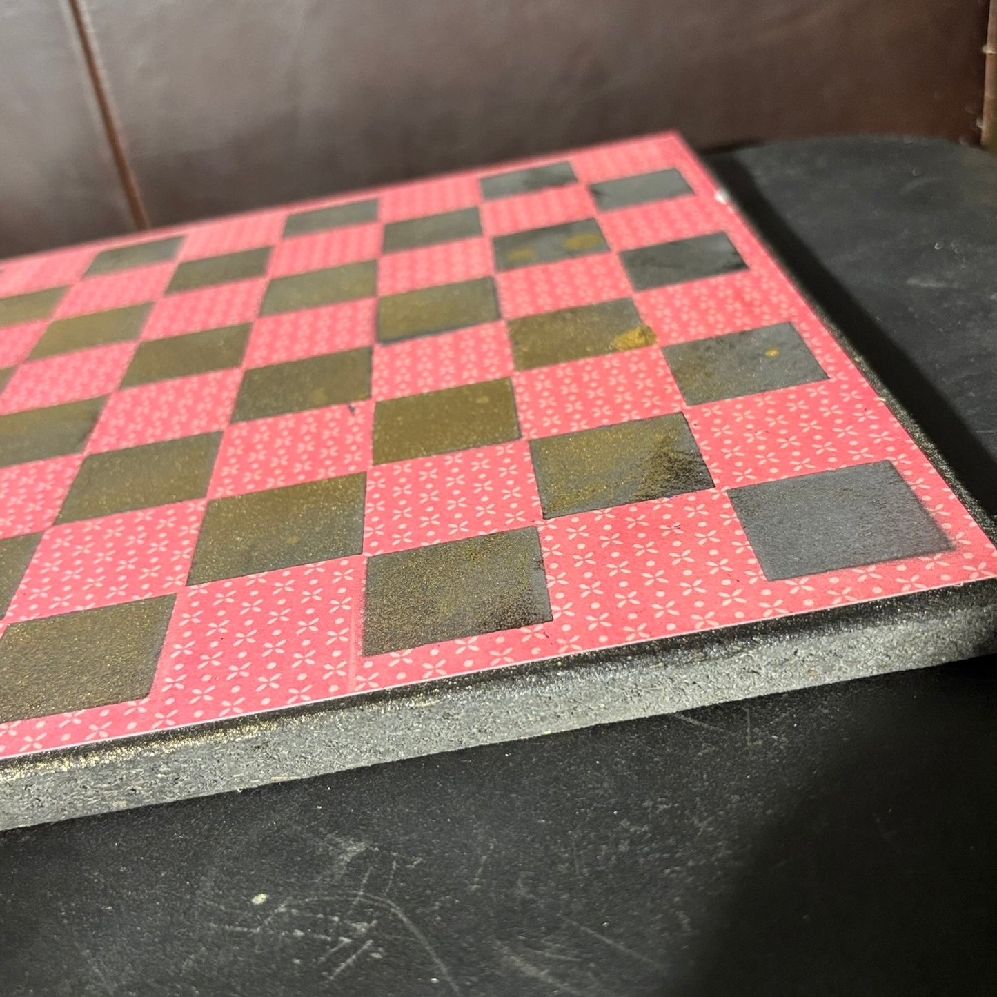 Pink Red Pattern - Scrapbook Chess Board