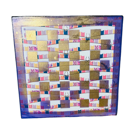Golden Purple Stripes - Scrapbook Chess Board