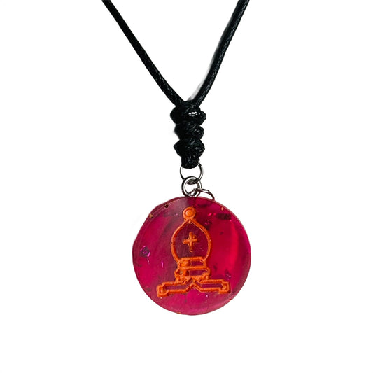 Red Translucent - Handmade Resin Chess Necklace