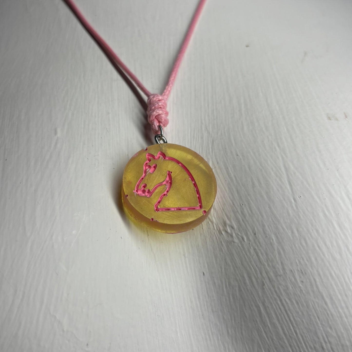 Bright Knight - Handmade Resin Chess Necklace