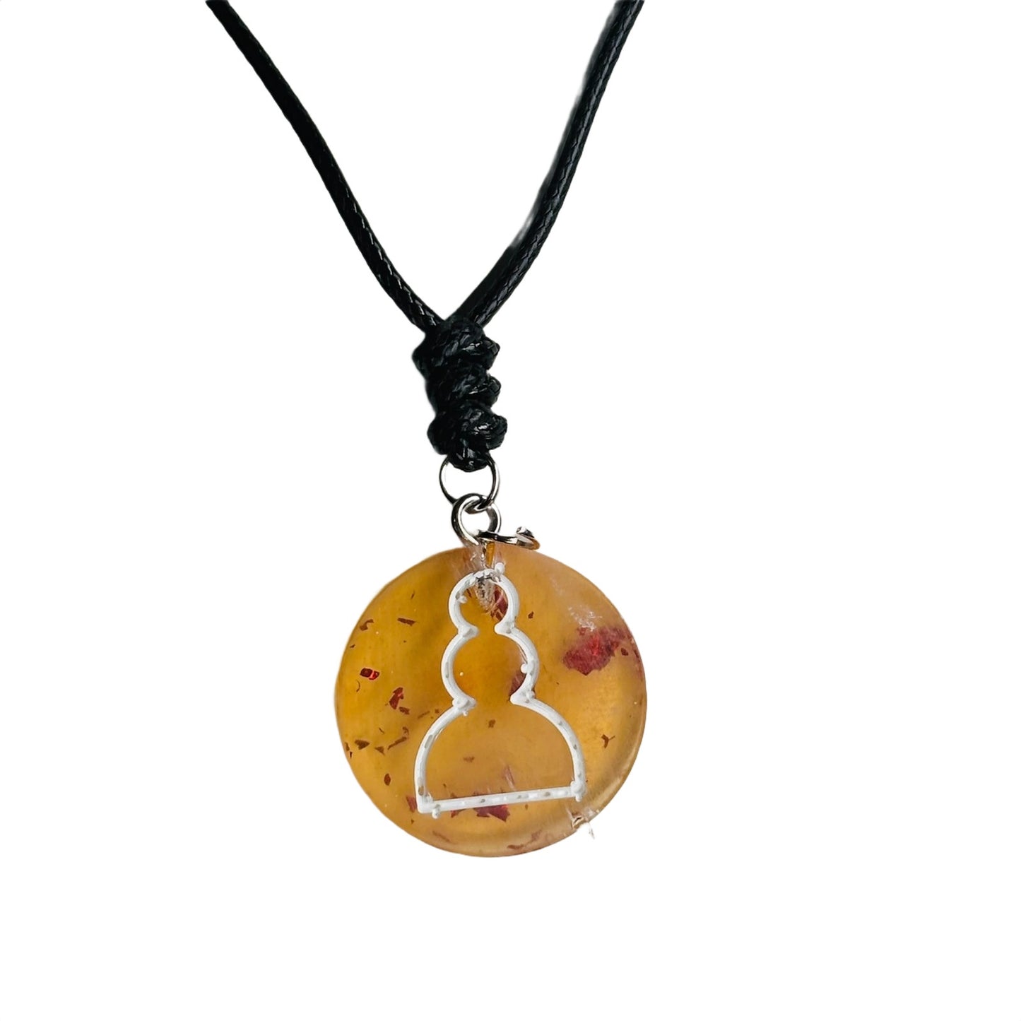 Royal Yellow Pawn - Handmade Resin Chess Necklace