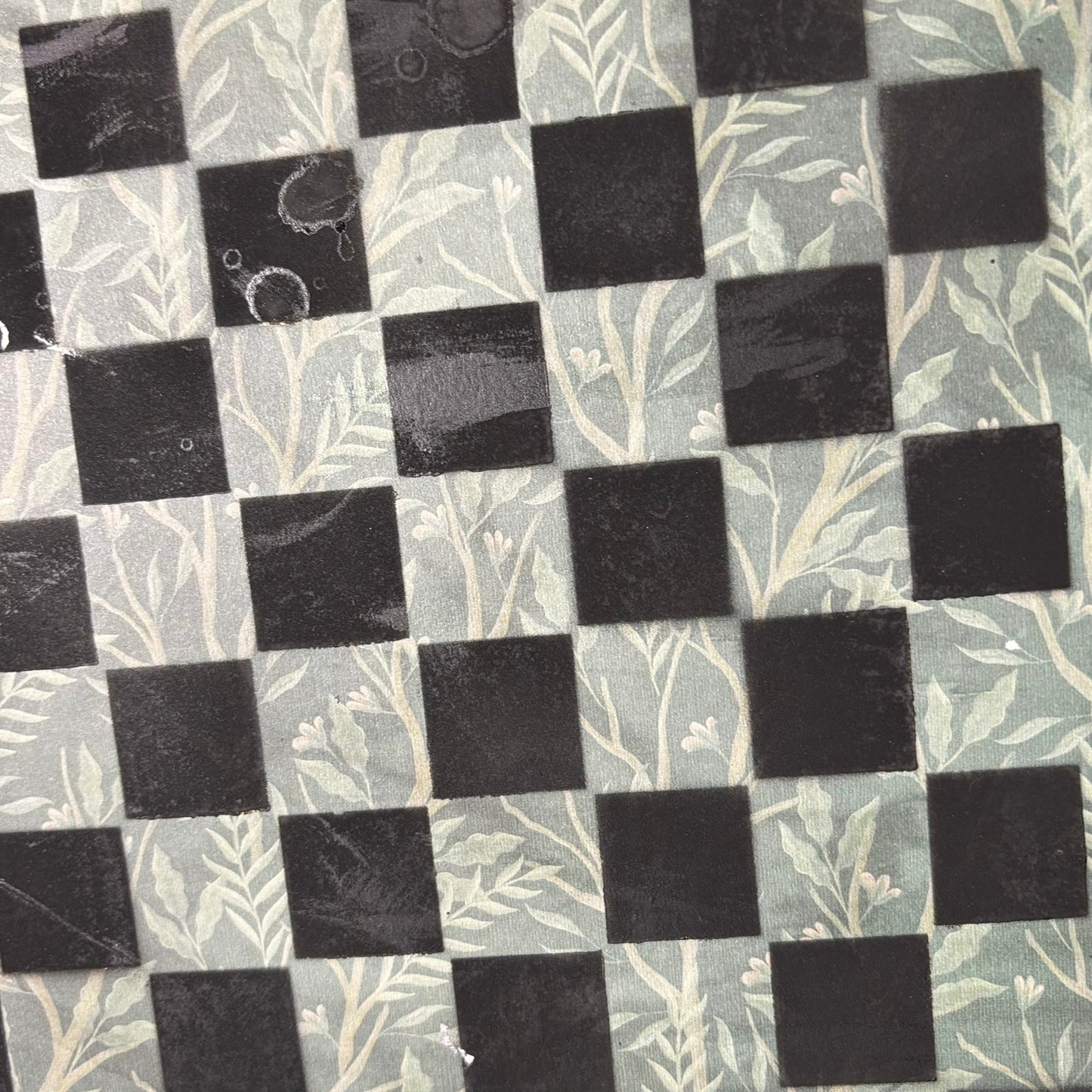 Green Leaves - Scrapbook Chess Board