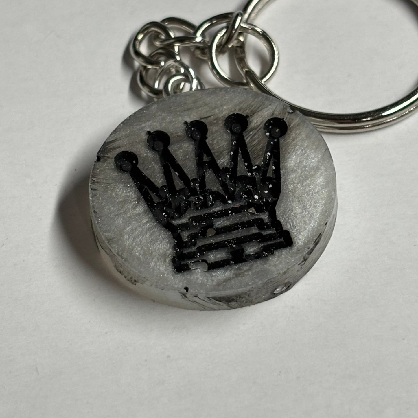 Silver Black Queen - Handmade Resin Keychain