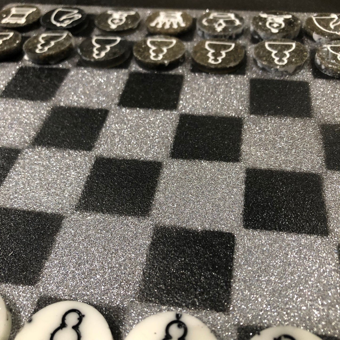 Gray & Black - Painted Chess Set