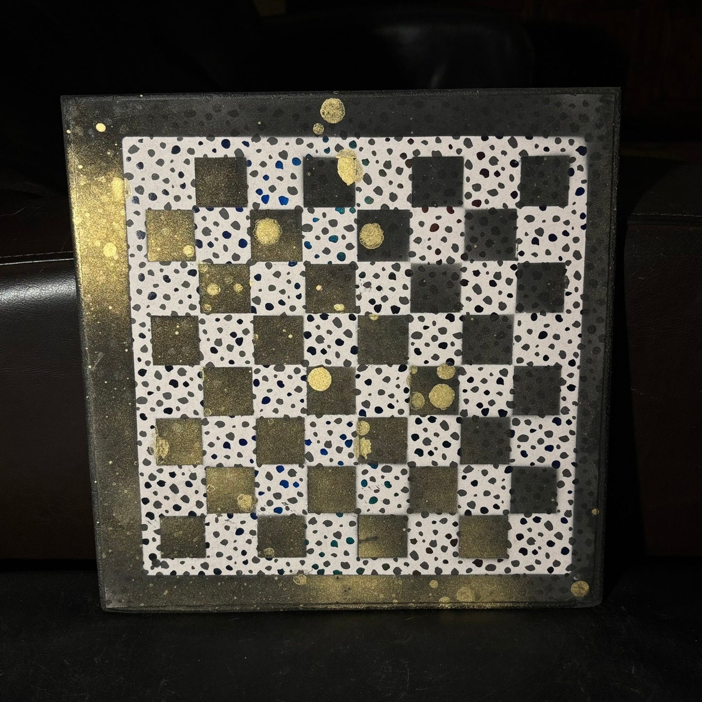 Golden Splatter - Scrapbook Chess Board