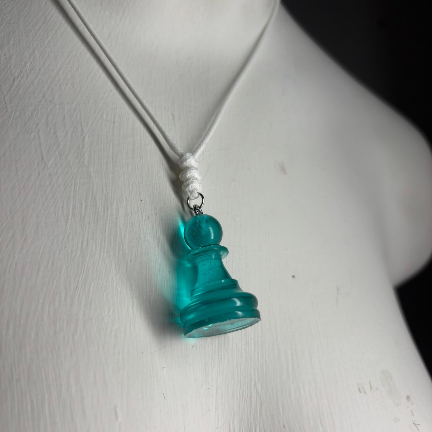 Mint Green Pawn - Handmade Resin Chess Necklace