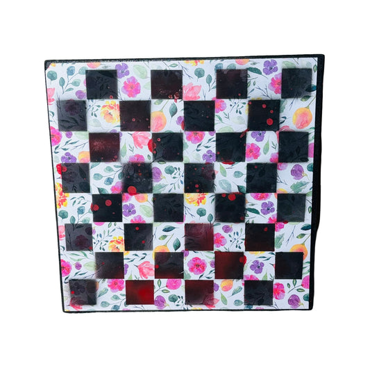 Colorful Flowers Splash - Scrapbook Chess Board