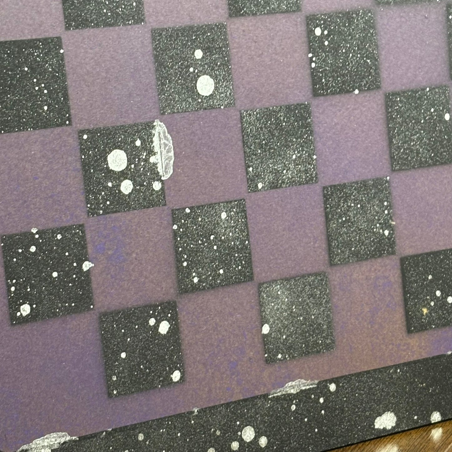Black & Purple - Painted Chess Board