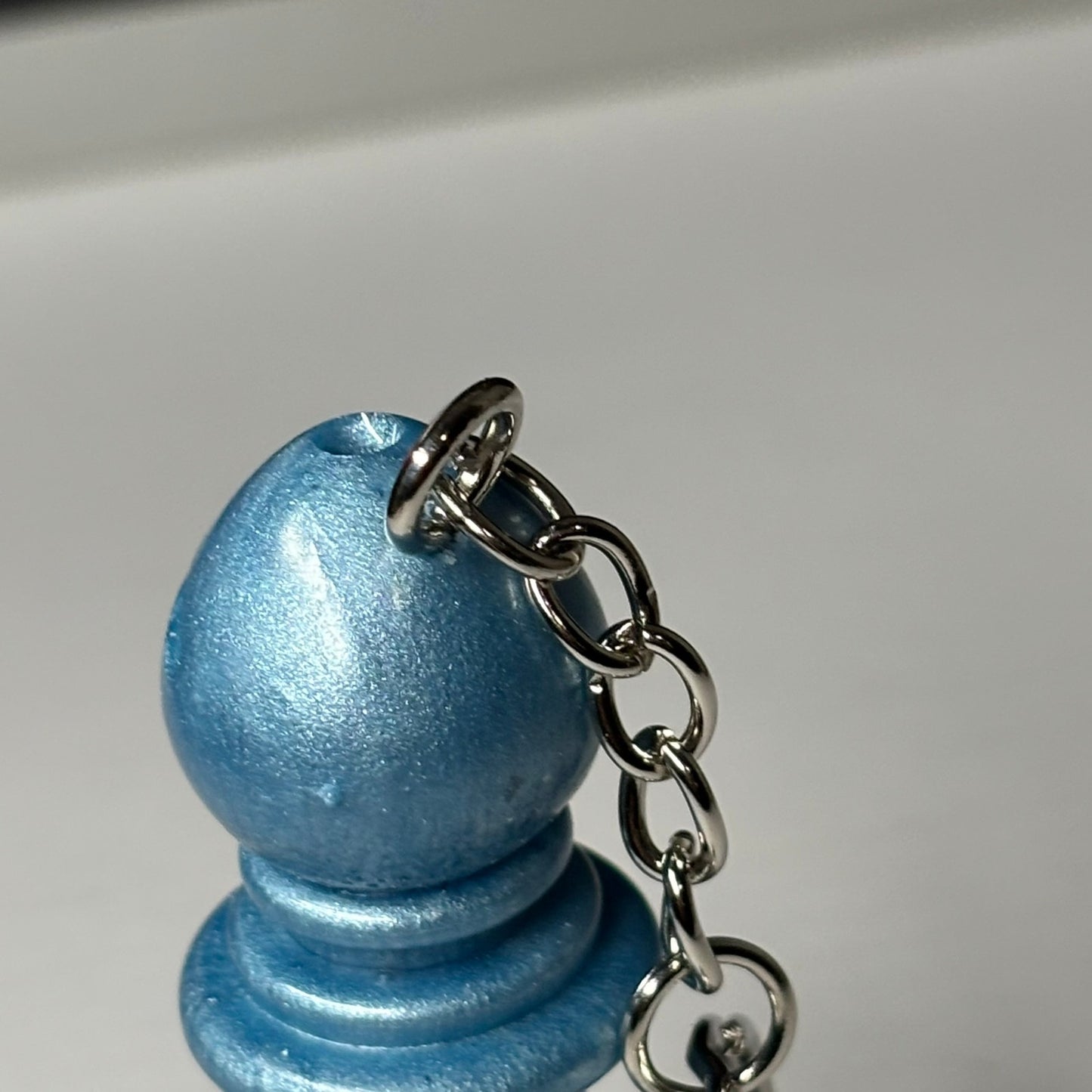 Artistic Blue - Handmade Resin Keychain - Large Edition