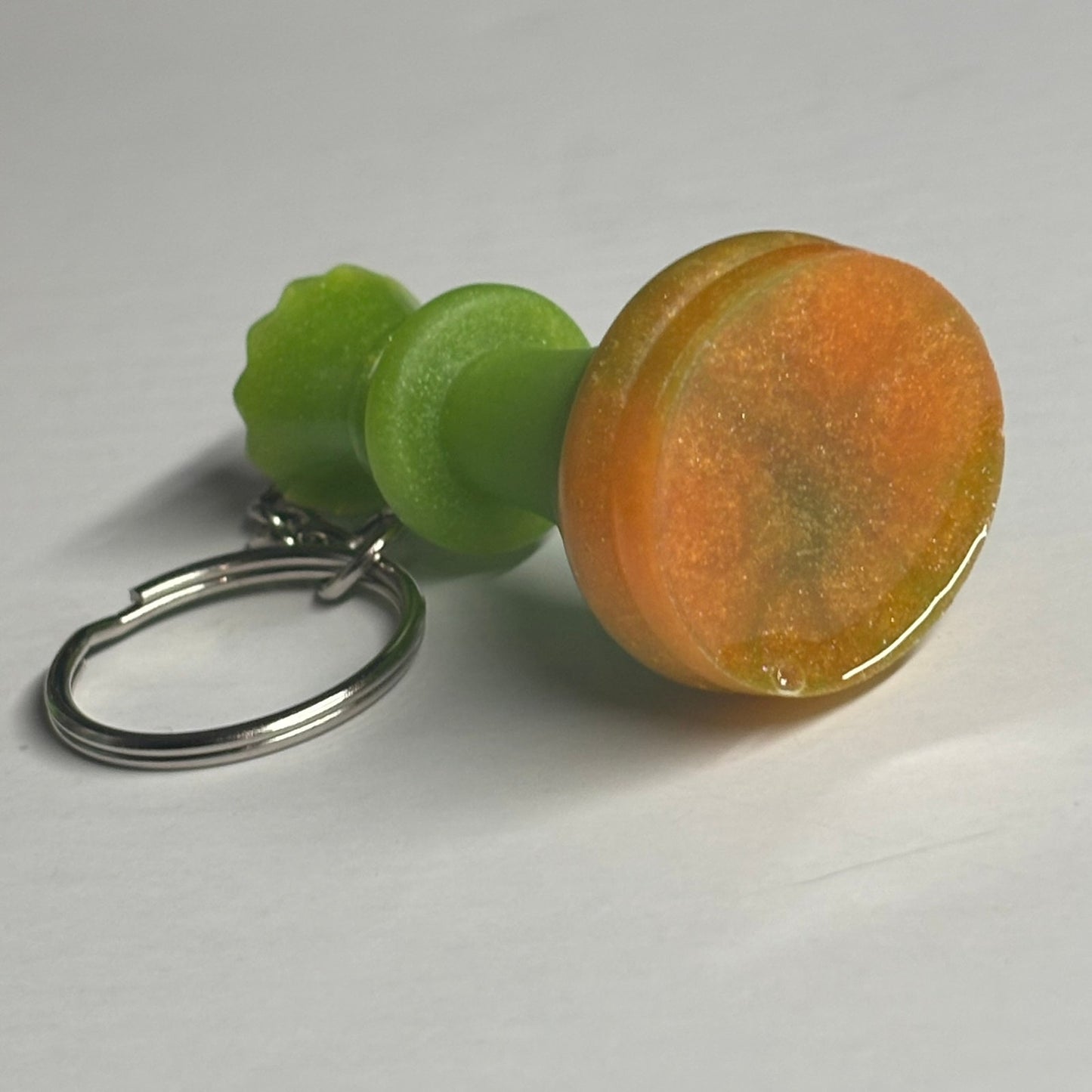 Green Orange Queen - Handmade Resin Keychain