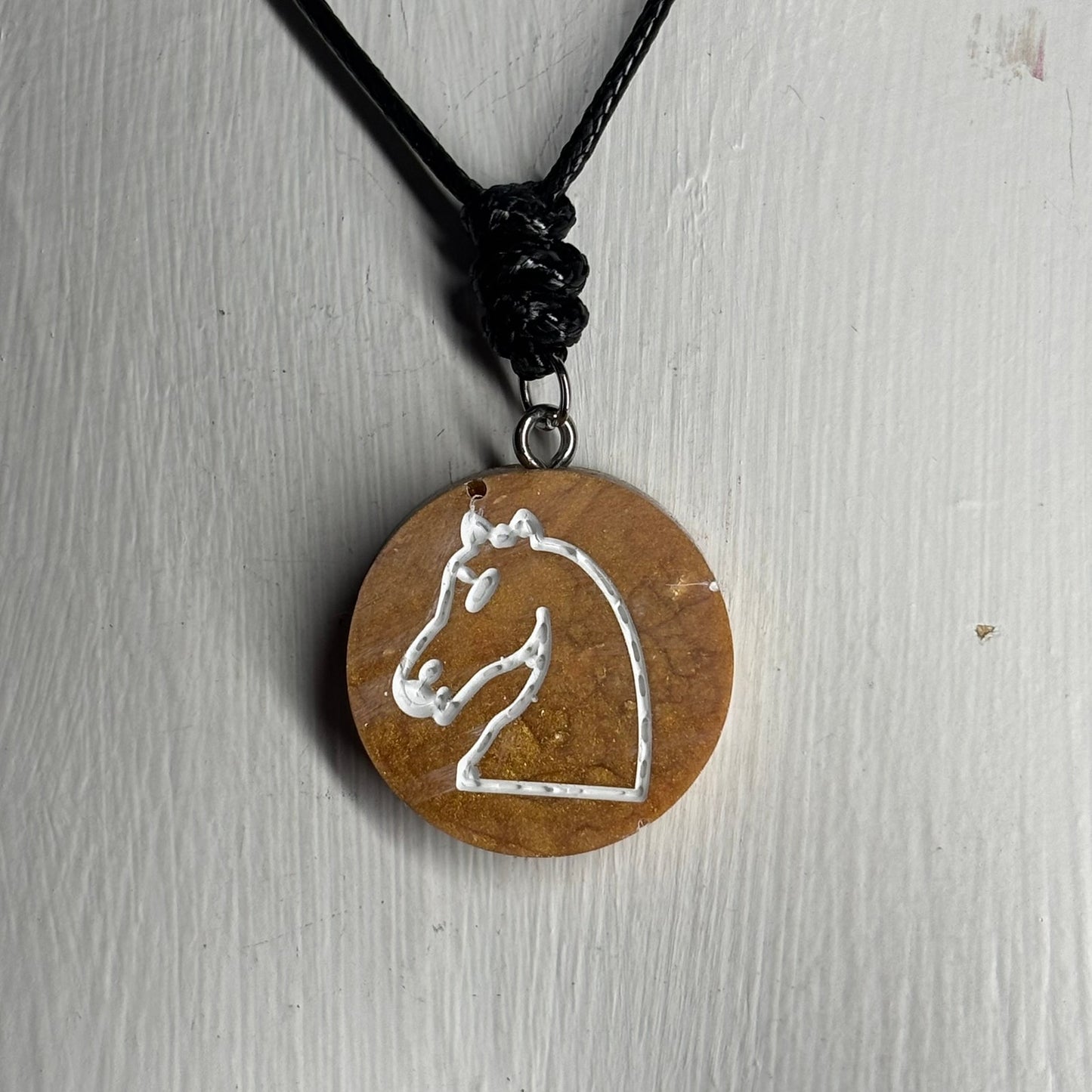 Golden Knight - Handmade Resin Chess Necklace