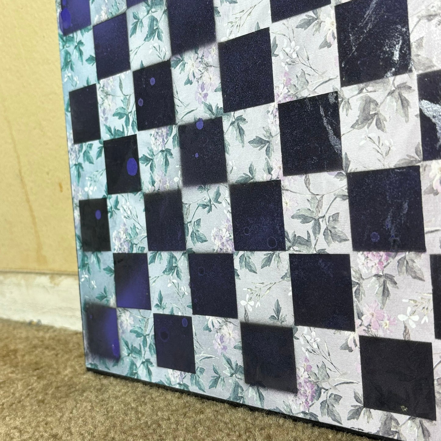 Flowers Purple Hue - Scrapbook Chess Board