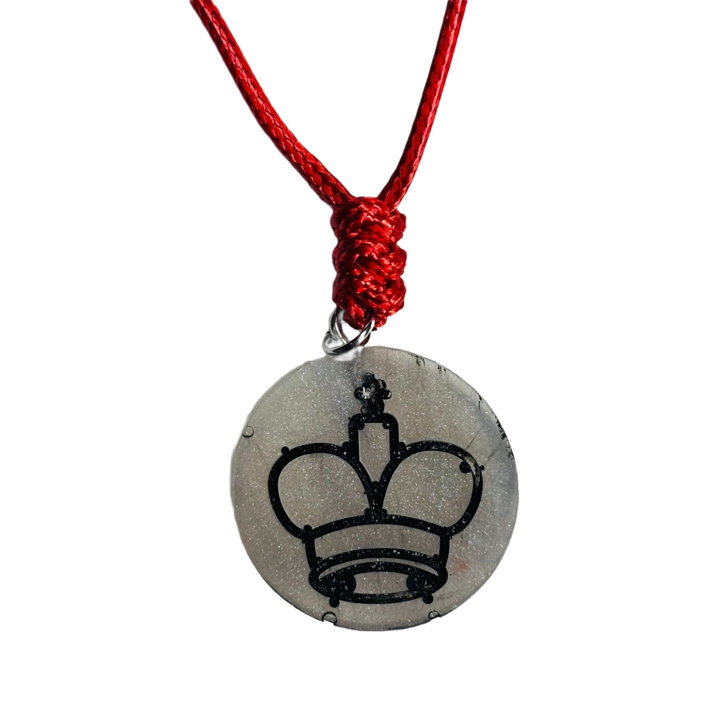 The Silver King - Handmade Resin Chess Necklace