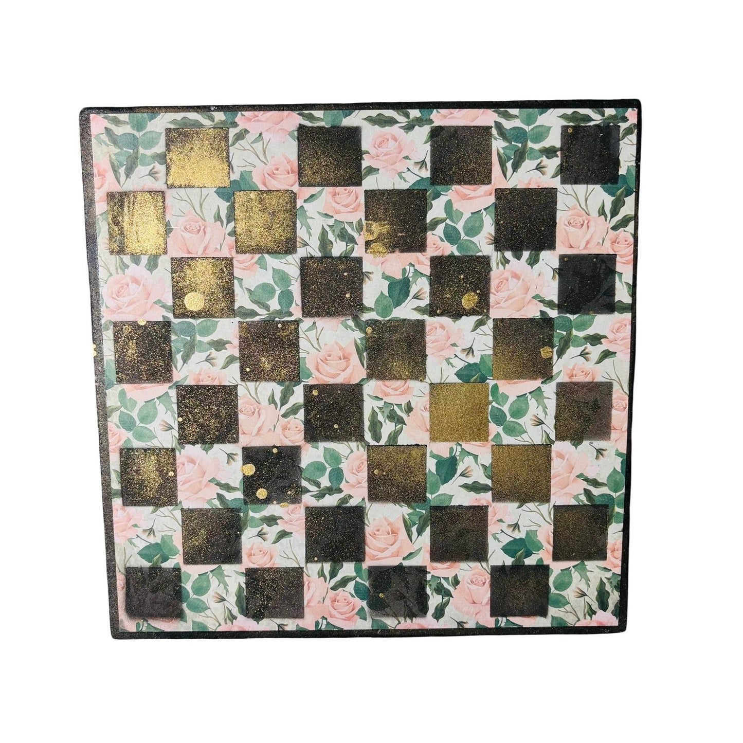 Pink Roses - Scrapbook Chess Board