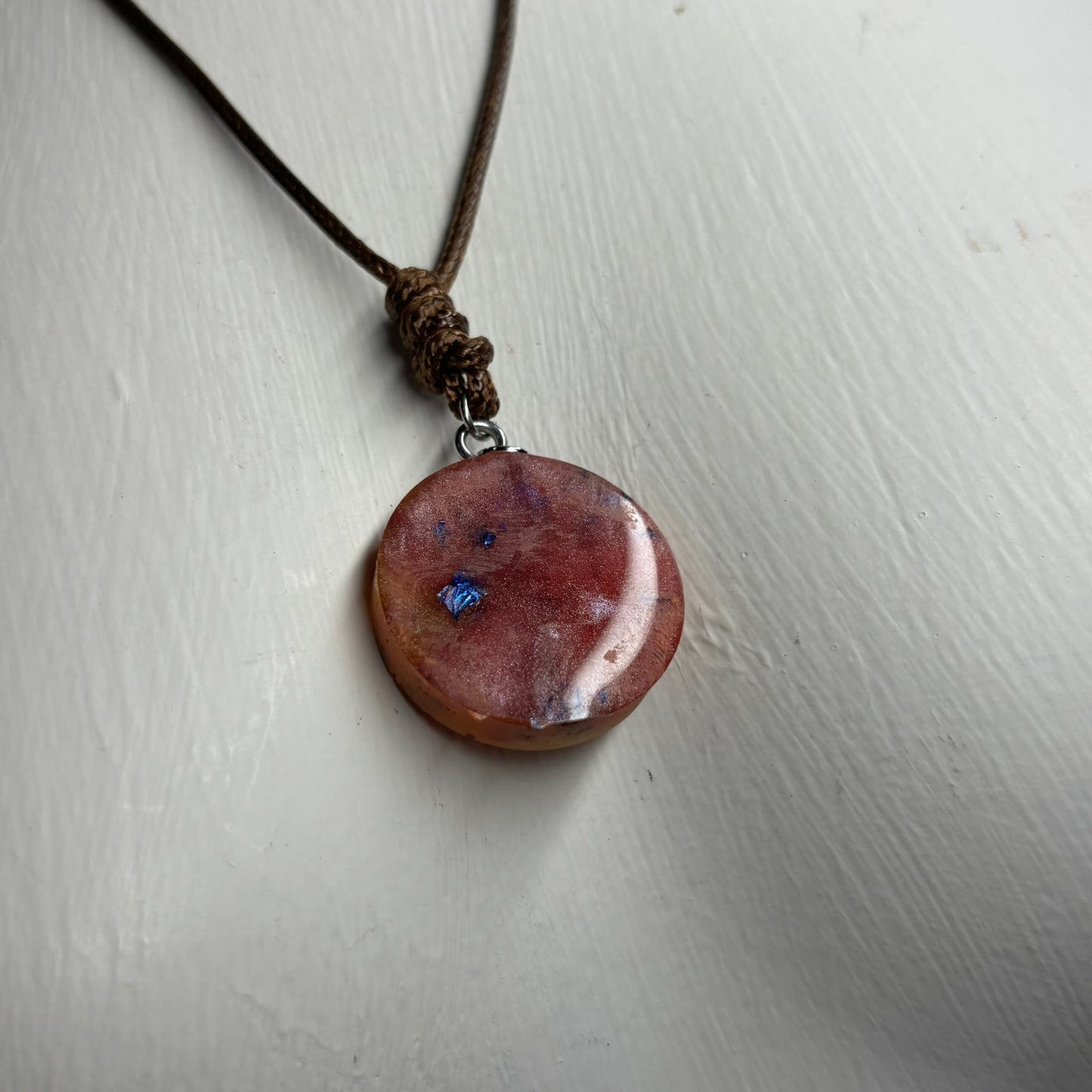 Orange Print Queen - Handmade Resin Chess Necklace