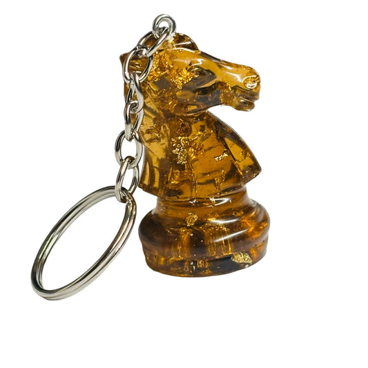 Yellow Amber Knight - Handmade Resin Keychain