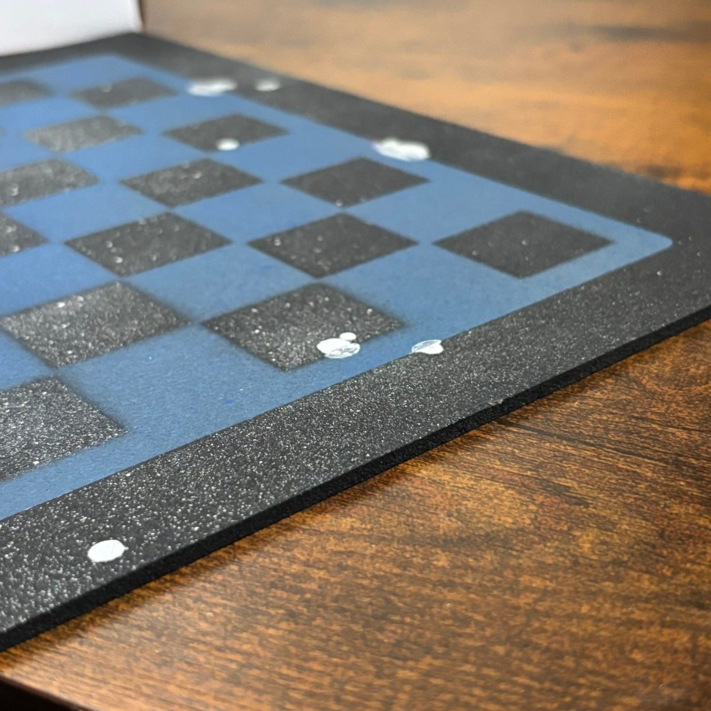 Navy Blue & Black - Painted Chess Board