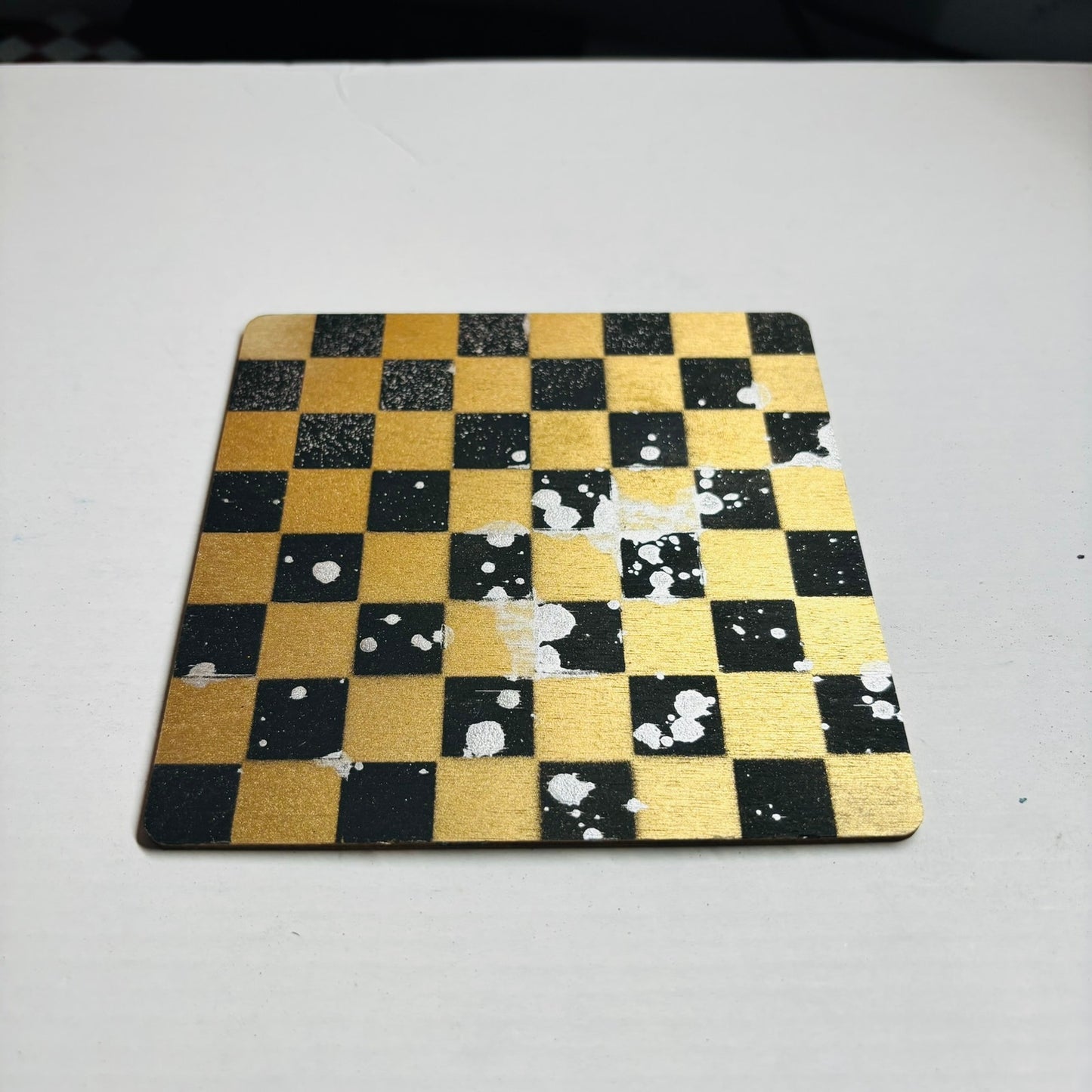 Golden Black Chrome Drip - Mini Chess Set