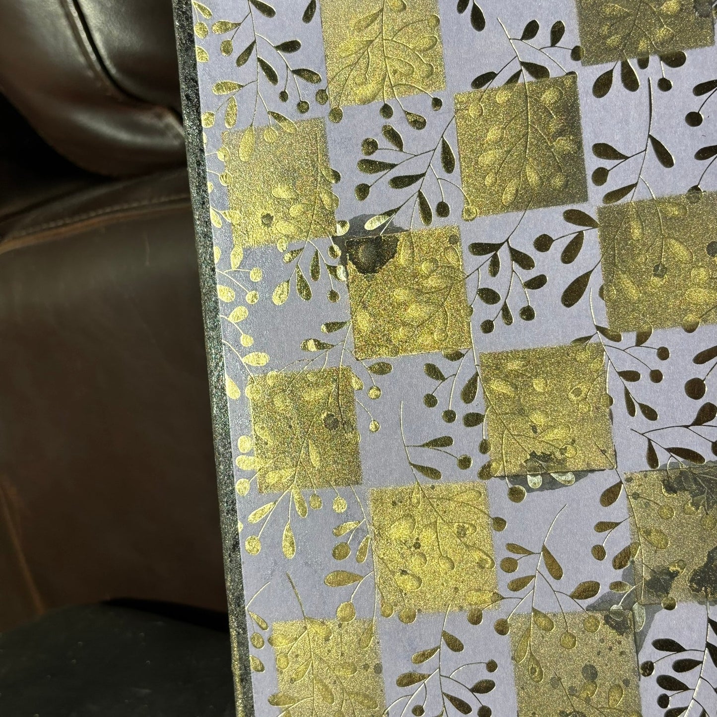 Light Purple & Gold - Scrapbook Chess Board