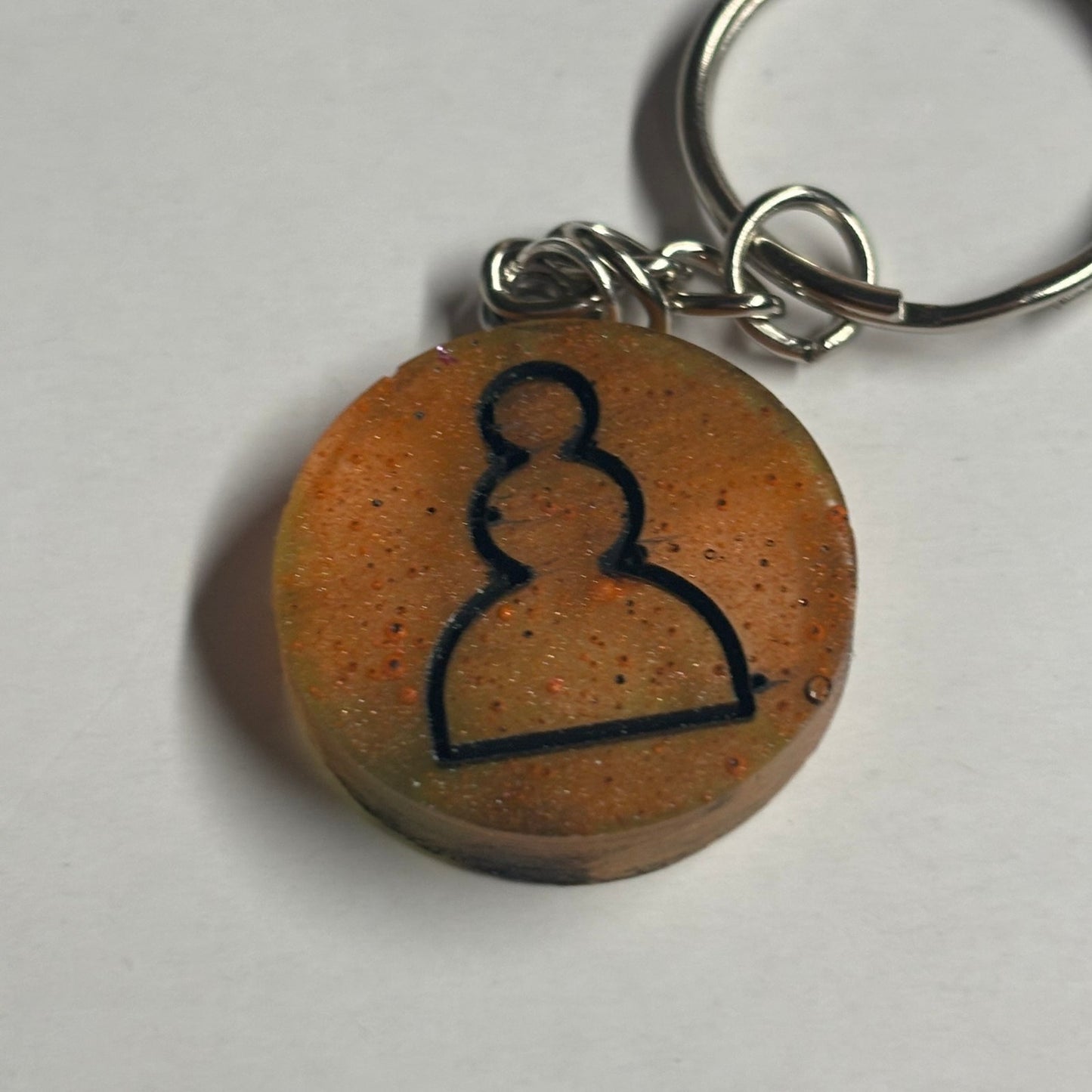 Burnt Orange Pawn - Handmade Resin Keychain