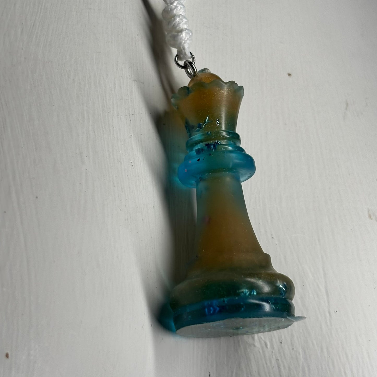 Sand Blue Queen - Handmade Resin Chess Necklace