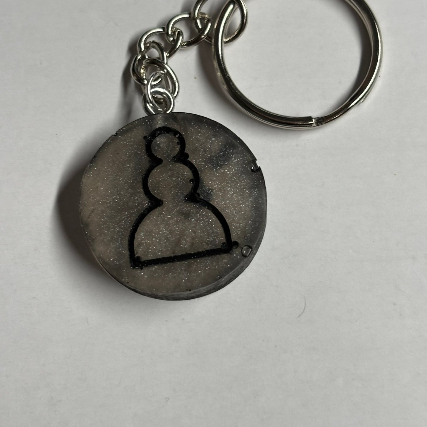 Transparent Gray Pawn - Handmade Resin Keychain