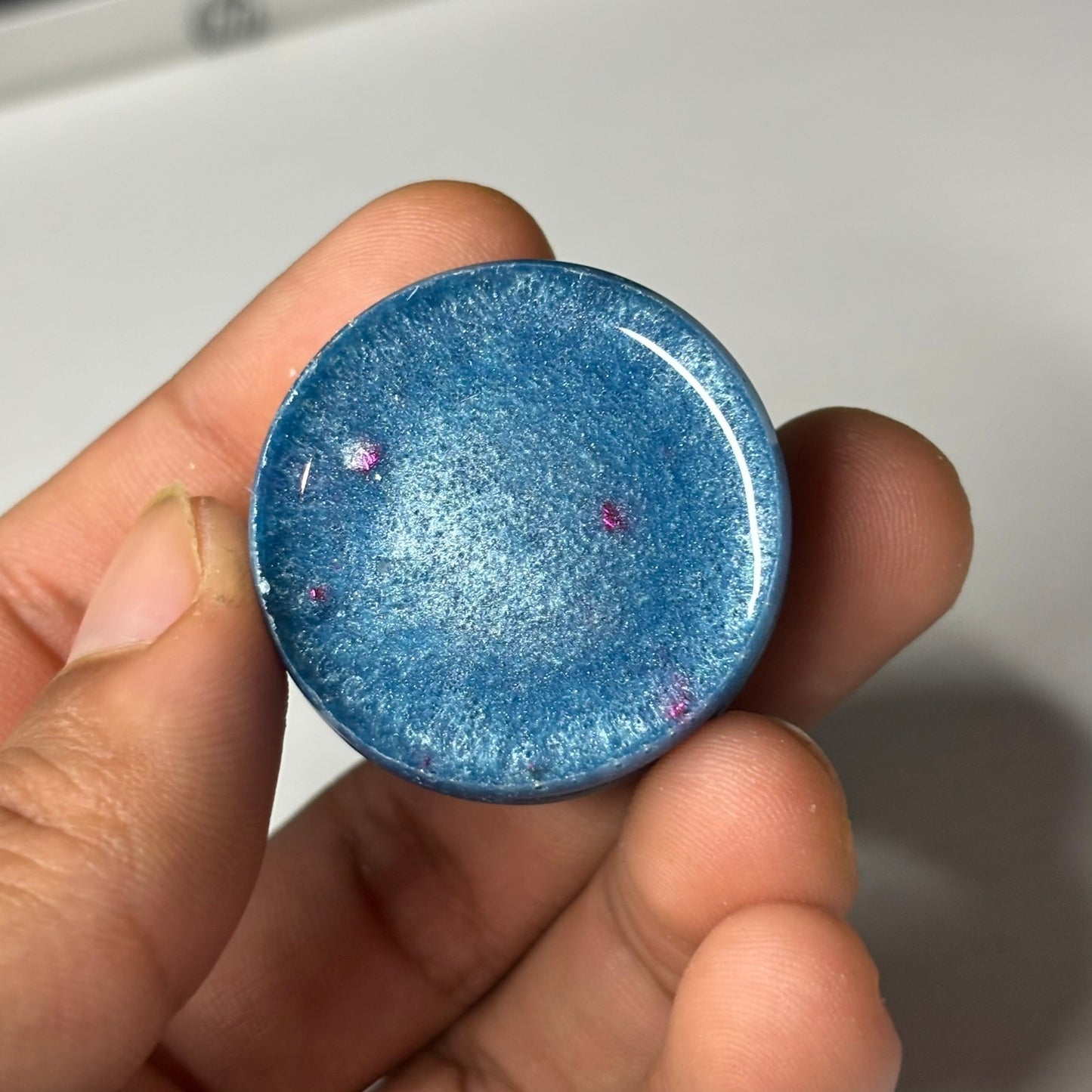Artistic Blue - Handmade Resin Keychain - Large Edition