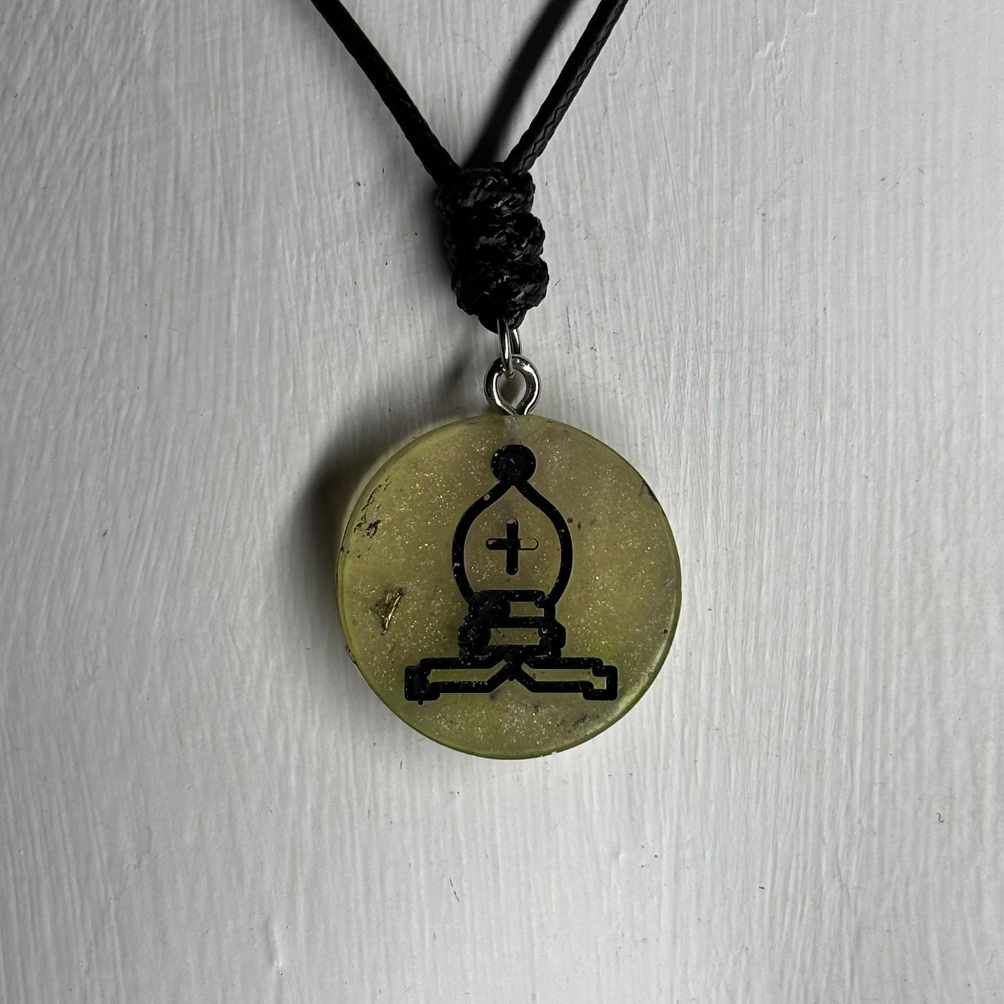 Yellow Bishop - Handmade Resin Chess Necklace