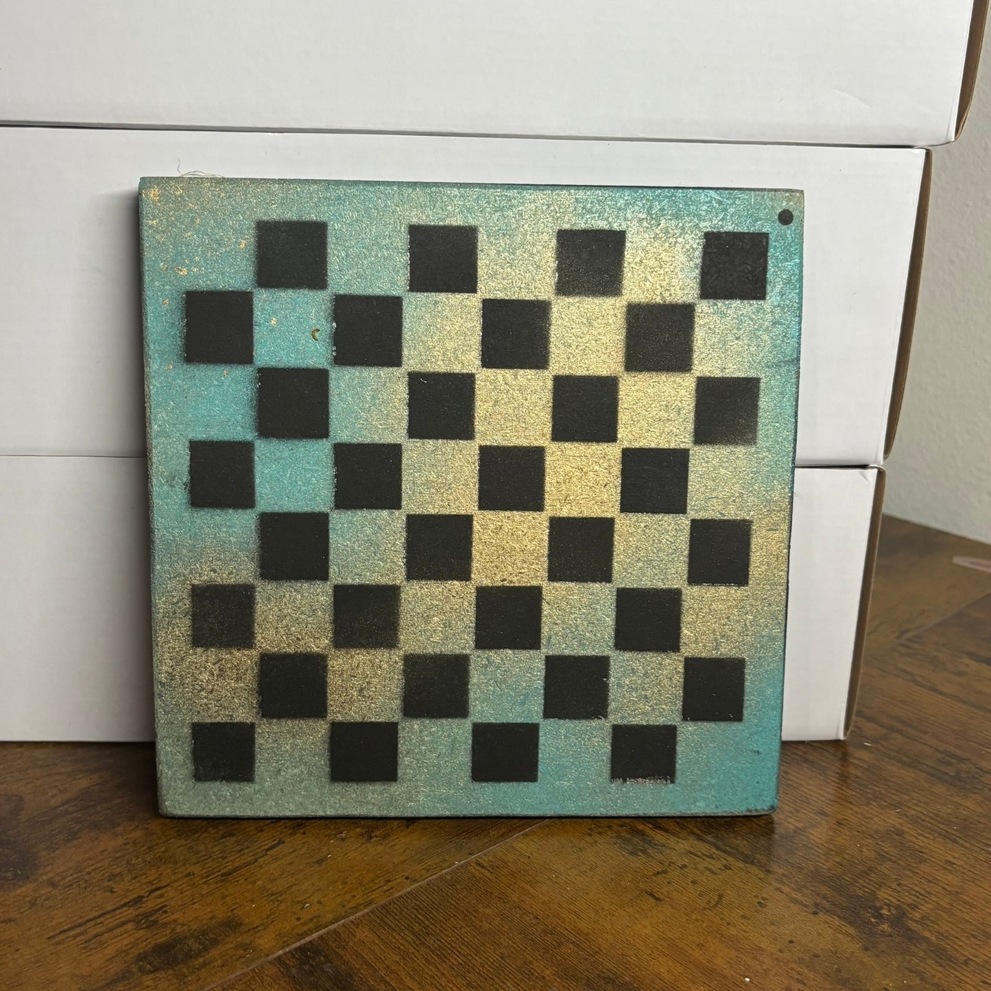 Green Yellow Hue - Painted Double Sided Chess Board