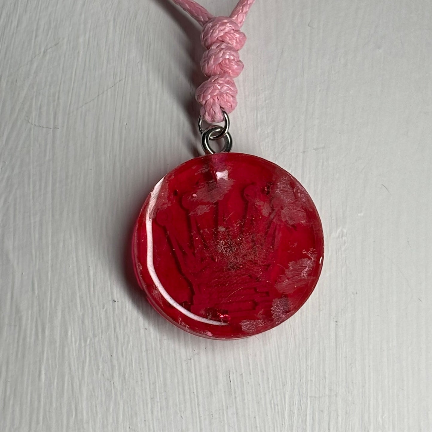 Silky Pink Queen - Handmade Resin Chess Necklace