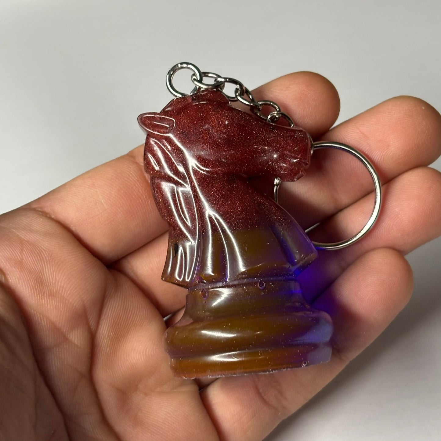 Purple Bottom Knight - Handmade Resin Keychain - Large Edition
