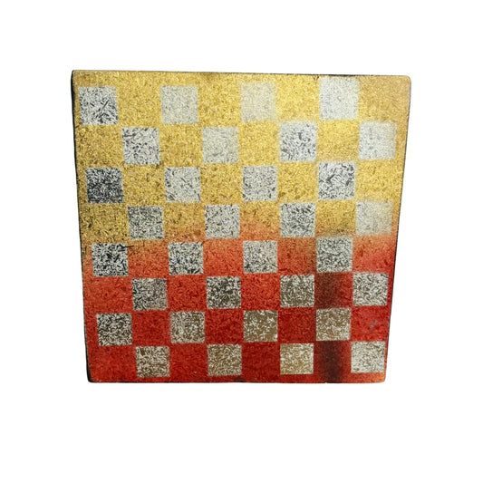 Red & Gold Chrome Hue - Painted Double Sided Chess Board