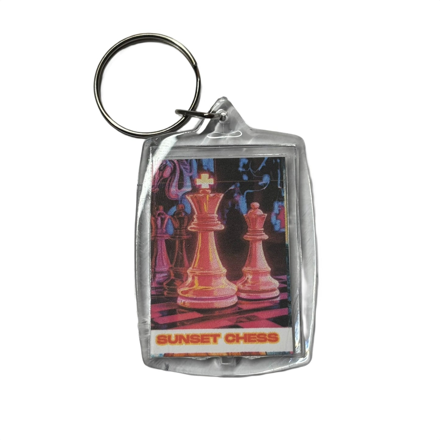Glow Pink- Chess  Photo Keychain