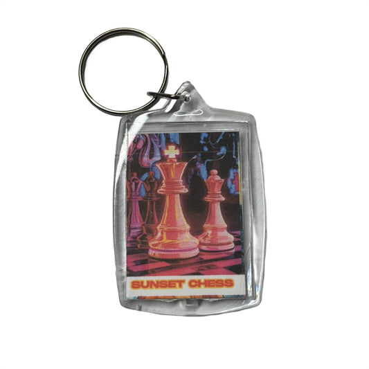 Glow Pink- Chess  Photo Keychain