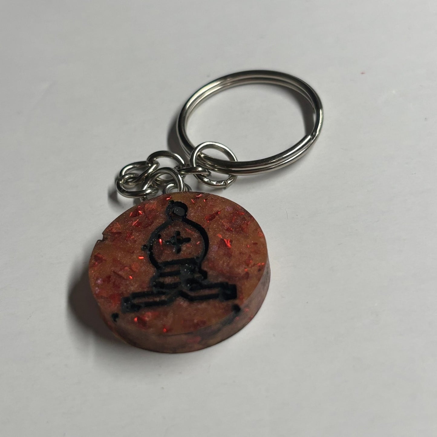Royal Orange Pawn - Handmade Resin Keychain