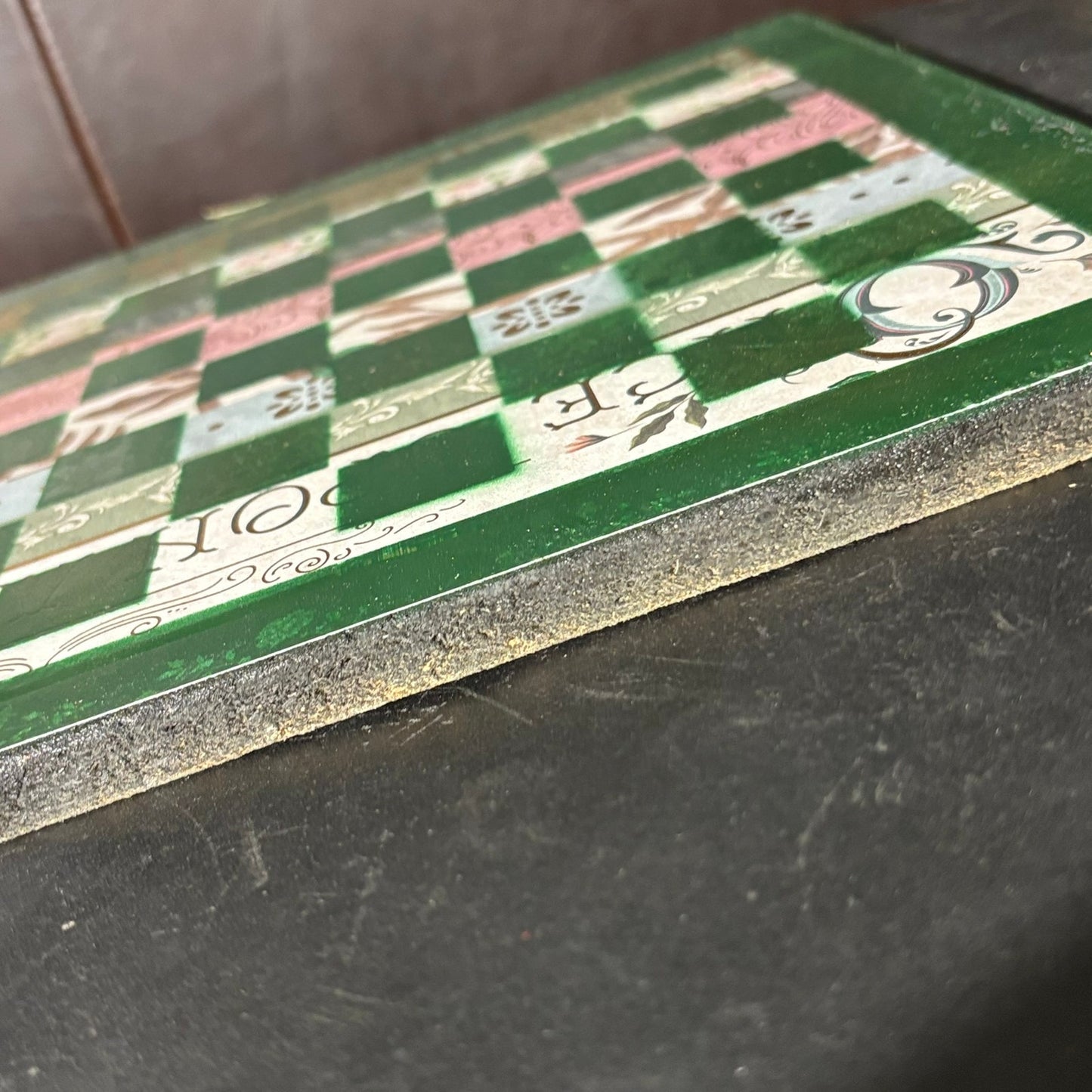 Green Collage - Scrapbook Chess Board