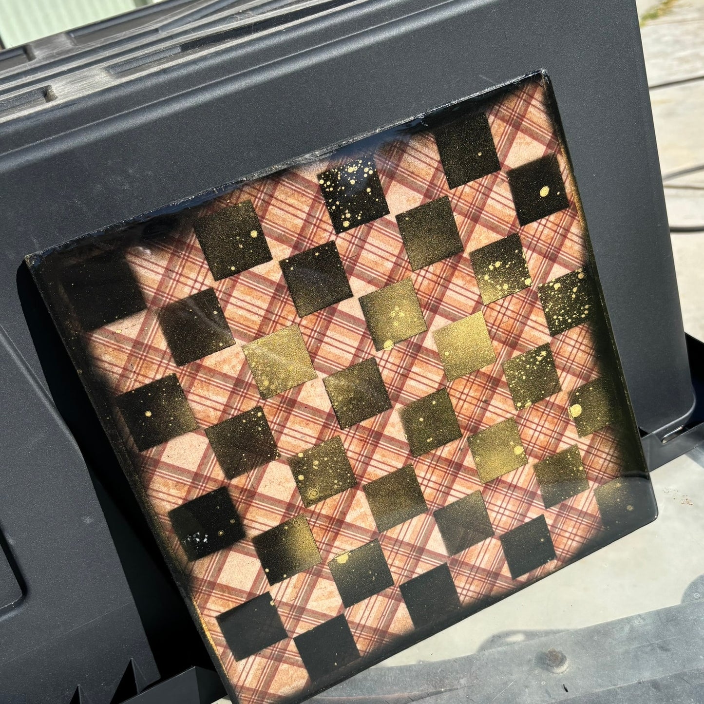 Vintage Golden Brown - Resin Coated Chess Board