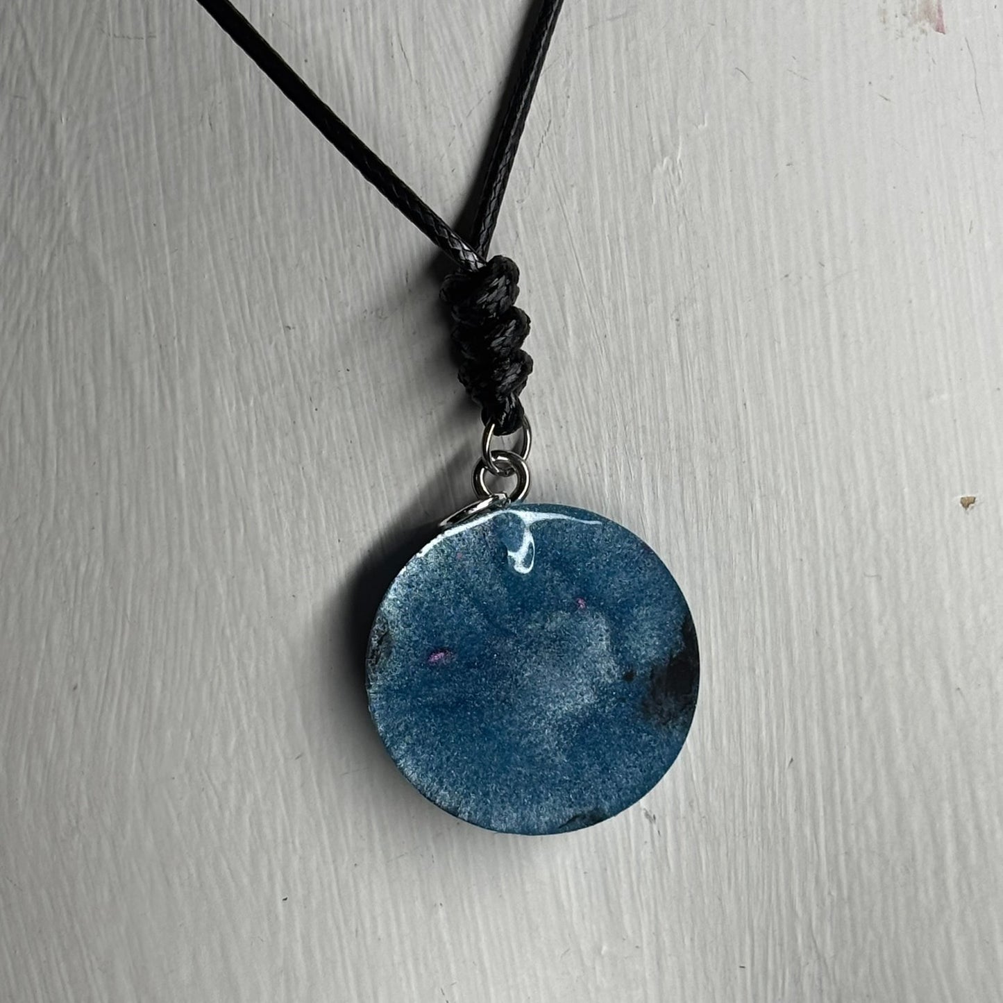 Smooth Blue Pawn - Handmade Resin Chess Necklace