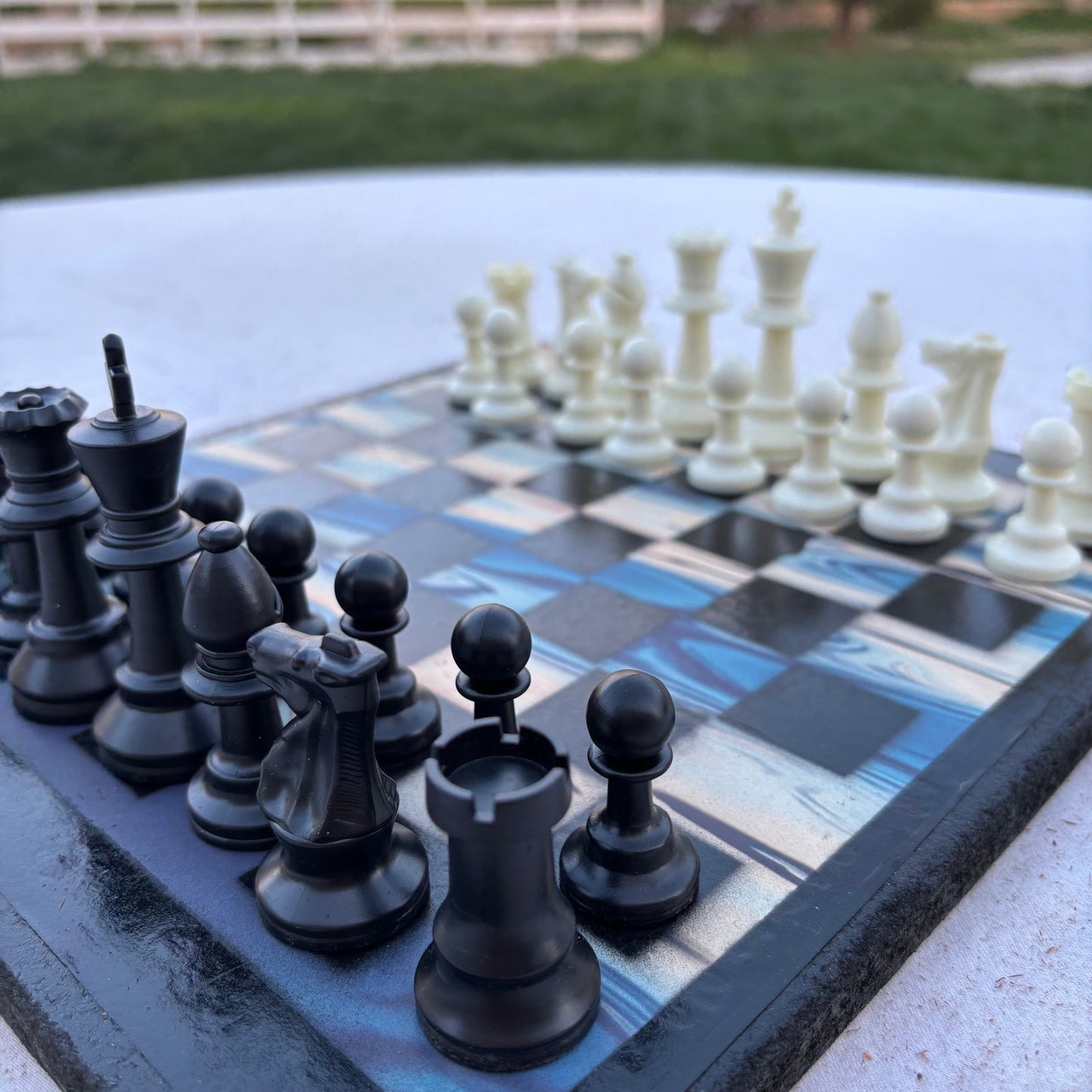 Marble Swirl - Scrapbook Chess Set