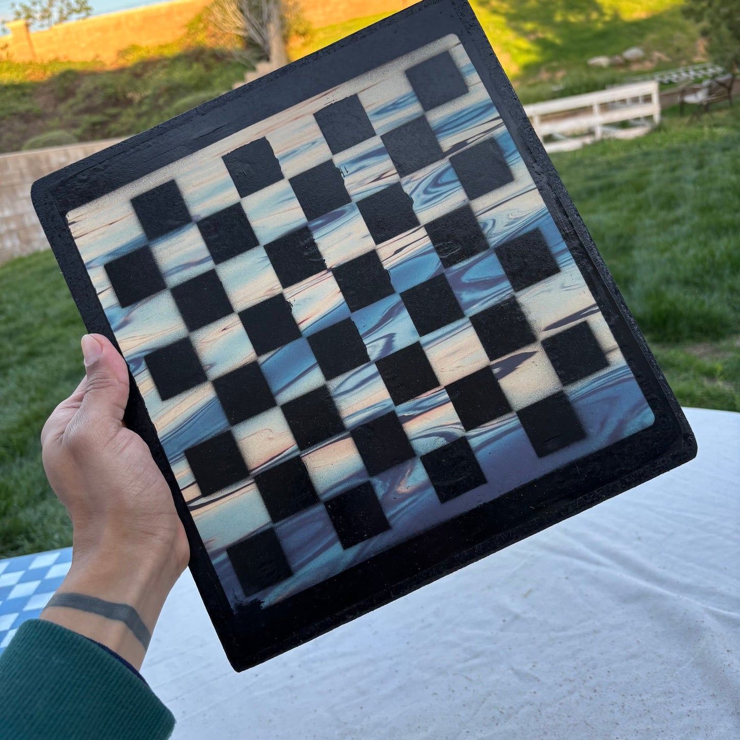 Marble Swirl - Scrapbook Chess Set