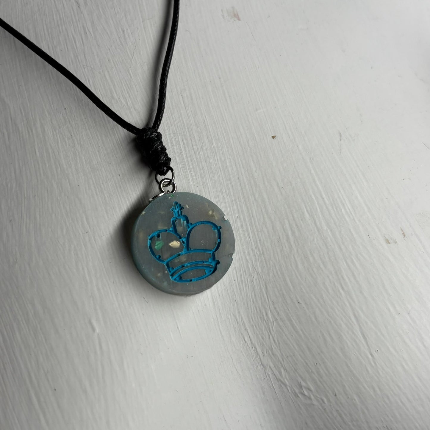 Crystal Ice King - Handmade Resin Chess Necklace