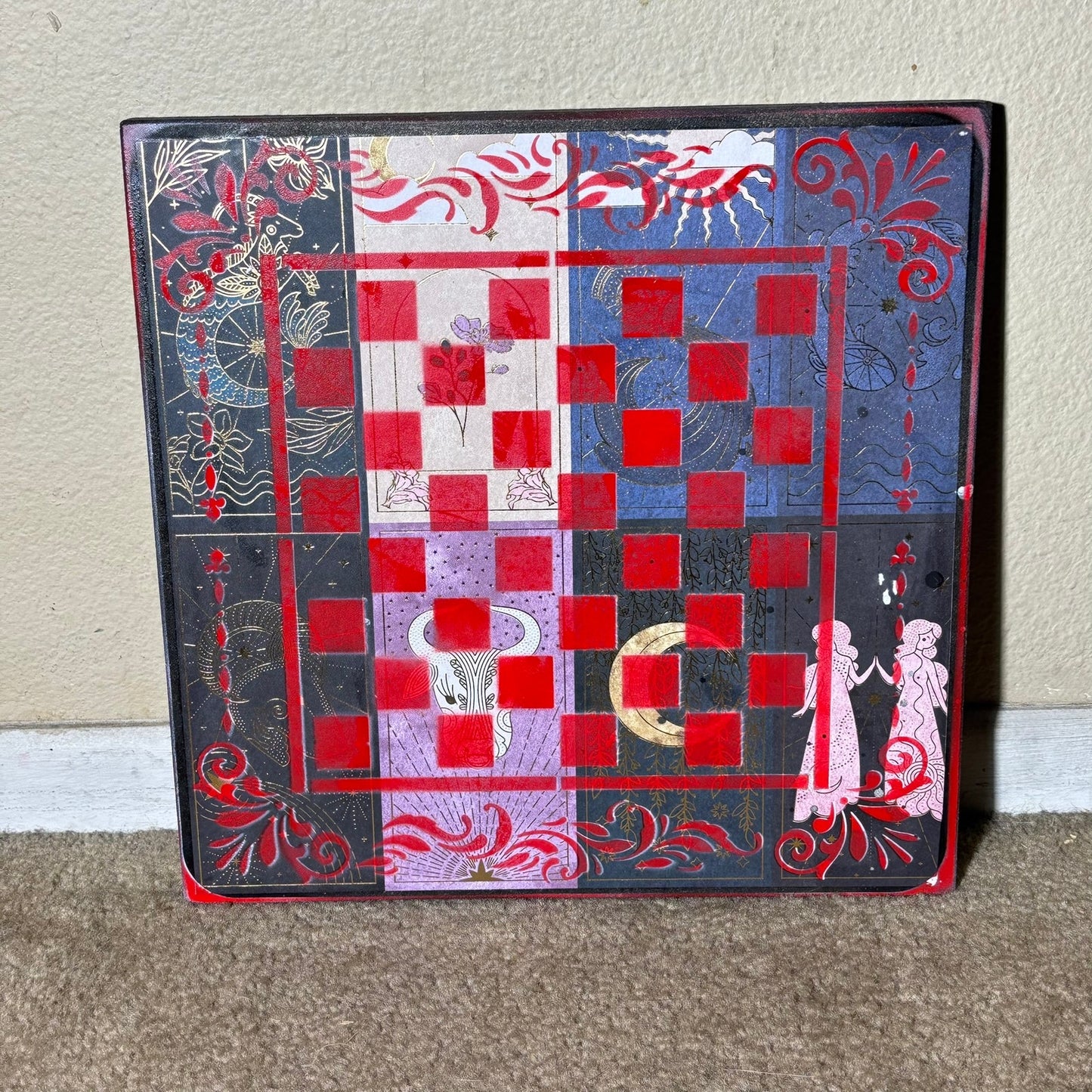 Red Abyss - Scrapbook Chess Board