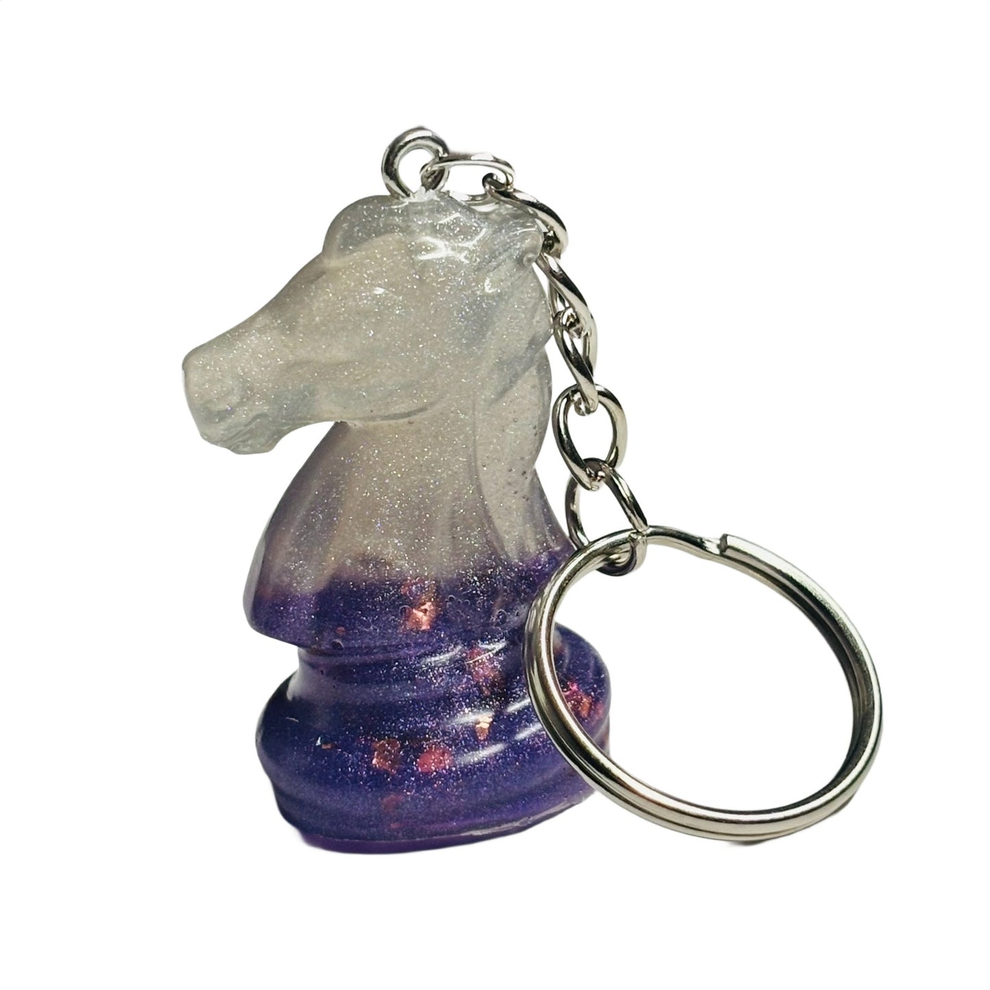 White & Purple Knight - Handmade Resin Keychain